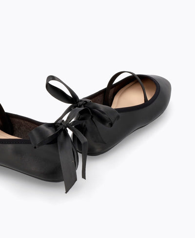 Theodora Mary Jane Flats - Black