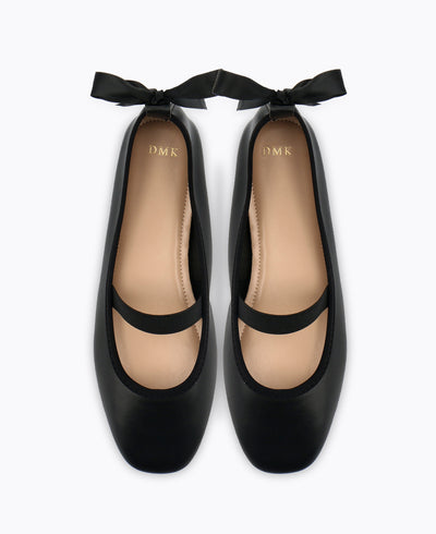 Theodora Mary Jane Flats - Black