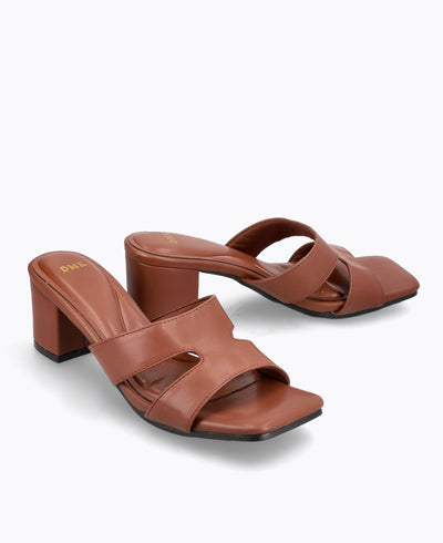 Harriet Heel Sandals - Brown