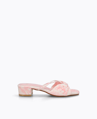 Chelsea Heel Sandals - Floral Pink