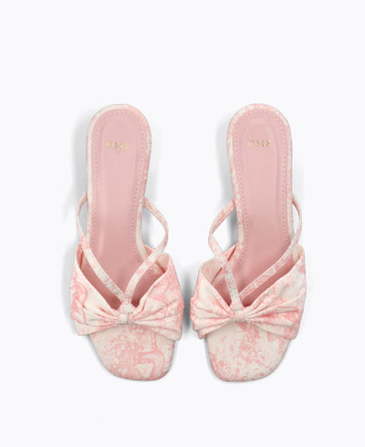 Chelsea Heel Sandals - Floral Pink