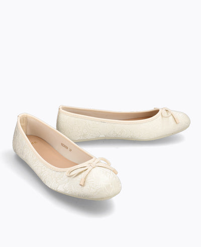 Cora Ballerina Flats - Floral Beige