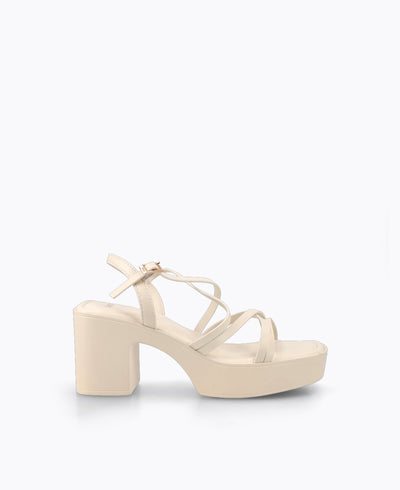 Natalie Platform Heel Sandals - Beige