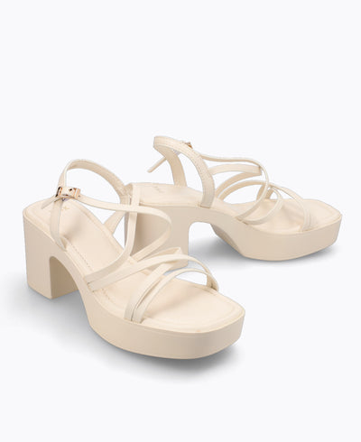 Natalie Platform Heel Sandals - Beige