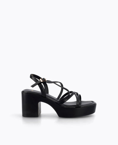 Natalie Platform Heel Sandals - Black