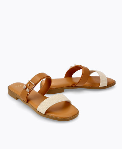 Mako Flat Sandals - Brown Multi