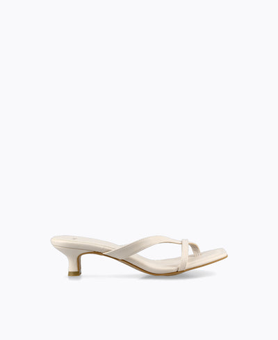 Kayla Thong Heel Sandals - Beige