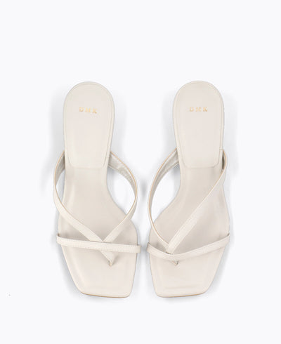 Kayla Thong Heel Sandals - Beige