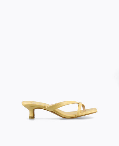 Kayla Thong Heel Sandals - Yellow