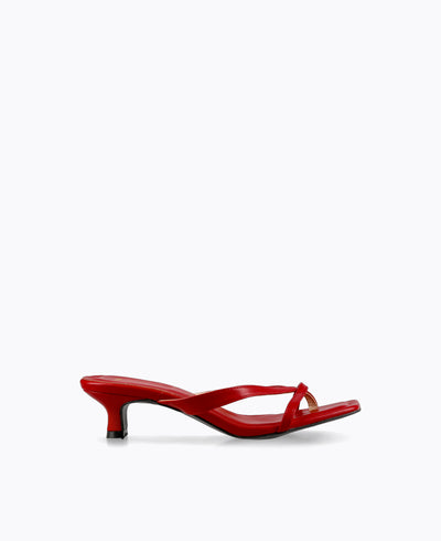 Kayla Thong Heel Sandals - Red