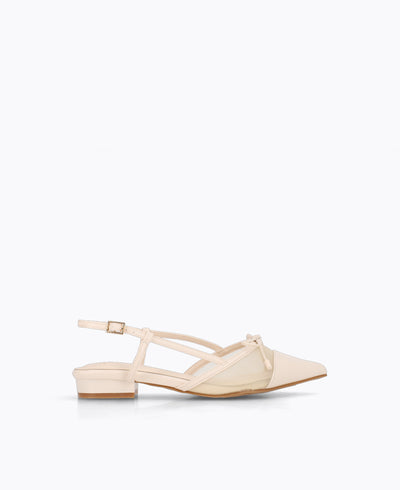 Hailey Slingback Heel Pumps - Beige