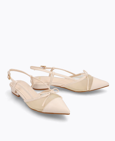 Hailey Slingback Heel Pumps - Beige