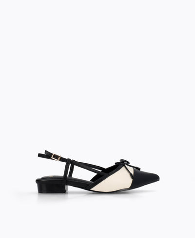 Hailey Slingback Heel Pumps - Black &amp; White