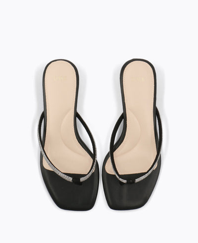 Jessica Thong Heel Sandals - Black