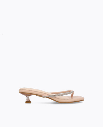 Jessica Thong Heel Sandals - Nude